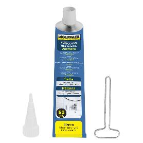 SILICONA ACIDA ANTIMOHO TUBO 50 ML. BLANCA