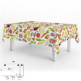 MANTEL HULE RECTANGULAR FRUTAS FANTASIA IMPERMEABLE ANTIMANCHAS PVC 140X250 CM.  RECORTABLE USO INTERIOR Y EXTERIOR