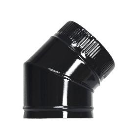 CODO ESTUFA LISO NEGRO VITRIFICADO Ø 200 MM. 45°