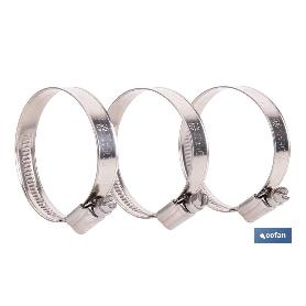 ABRAZADERA INOX A-2 BANDA 12MM 32-50   CAJA 100 UNID.