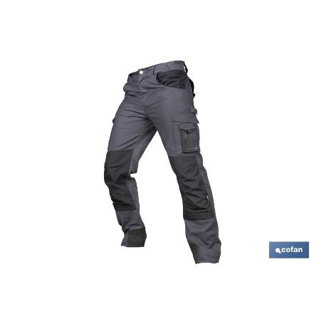 PANTALÓN DE TRABAJO HEIMDALL ELASTANO 280 G/M2 GRIS OSCURO CON DETALLES NEGROS TALLA 40