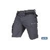 BERMUDAS DE TRABAJO FRIGG ELASTANO 215 G/M2 GRIS OSCURO CON DETALLES NEGROS TALLA 60