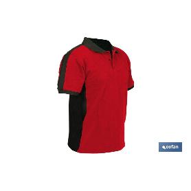 POLO HELA ELASTANO 210 G/M2 ROJO OSCURO-NEGRO TALLA L
