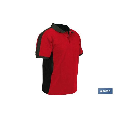 POLO HELA ELASTANO 210 G/M2 ROJO OSCURO-NEGRO TALLA L