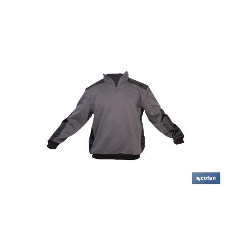 SUDADERA RANGER CUELLO CREMALLERA 280GMS GRIS-NEGRO T-XXXL