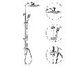 COLUMNA DUCHA UNIVERSAL MULTIFUNCIONAL COMPLETA CUADRADA, ACERO INOXIDABLE, ROCIADOR ALCACHOFA EFECTO LLUVIA 22,5X2