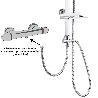 COLUMNA DUCHA UNIVERSAL MULTIFUNCIONAL COMPLETA CUADRADA, ACERO INOXIDABLE, ROCIADOR ALCACHOFA EFECTO LLUVIA 22,5X2