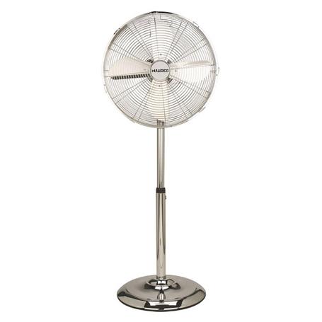 VENTILADOR MAURER DE PIE 125 CM. DE ALTO CROMO