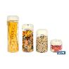 BOTE DE VIDRIO BOROSILICATO CON TAPA BEIGE GAMA LAUREL 1300 ML