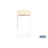 BOTE DE VIDRIO BOROSILICATO CON TAPA BEIGE GAMA LAUREL 1000 ML
