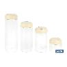 BOTE DE VIDRIO BOROSILICATO CON TAPA BEIGE GAMA LAUREL 1000 ML