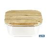 SET DE 2 RECIPIENTES DE BOROSILICATO CON TAPA DE BAMBÚ MODELO PANDA 520 ML - 800 ML