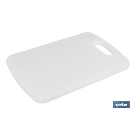TABLA CORTE CON ASA BLANCO 34X24X1.5CM MODELO CHIPS