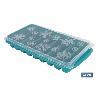 CUBITERA HIELO CON TAPA COLOR TURQUESA 12.5X26X4 CM   CAJA 6 UNID.