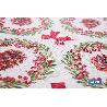 ROLLO DE MANTEL RESINADO ANTIMANCHAS LAZOS Y PIÑAS 75% ALGODÓN 25% POLIÉSTER 1,40 X 15 M