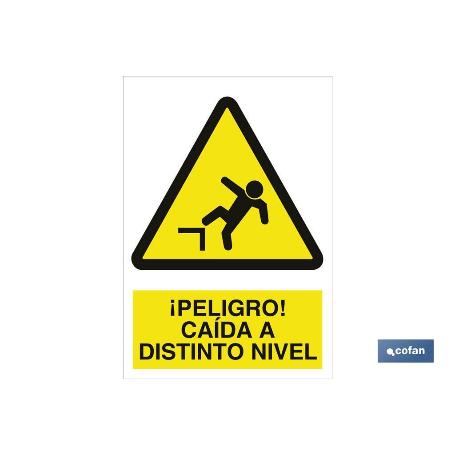 SEÑAL ADHESIVA 148X105MM. ¡PELIGRO! CAÍDA A DISTINTO NIVEL