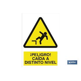 SEÑAL POLIESTIRENO 297X210 MM. ¡PELIGRO! CAÍDA A DISTINTO NIVEL