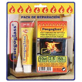 FUEGOGLASS PACK CORDON FIBRA VIDRIO 10MMX2,5MTS+COLA 50ML B0249