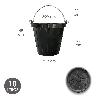 CUBO OBRA INDUSTRIAL GOMA 10 LITROS CON PICO VERTEDOR. BASE Y LATERALES REFORZADO. ESPESOR 1 CM. ESPUERTA OBRA, CUB