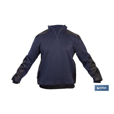 SUDADERA RANGER CUELLO CREMALLERA 280GMS AZUL-NEGRO T-S