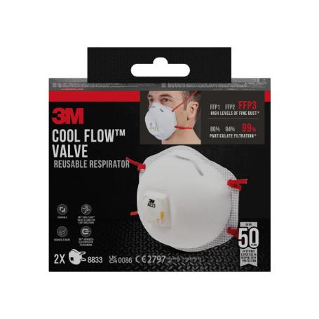 3M MASCARILLA PARTICULAS CON VALVULA FFP3 REUT 8833-2 7100329374