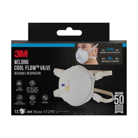 3M MASCARILLA PARA HUMO SOLDADURA CON VALVULA 9928-1 7100328360