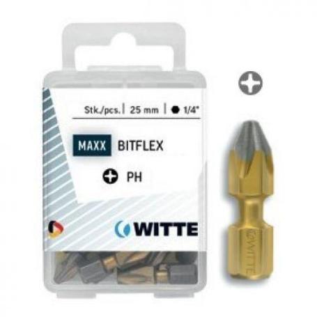 WITTE-427971-5 PUNTAS EN CAJITA DE PLÁSTICO LARGO 25 MM (PH 1 DIAMOND FLEX)