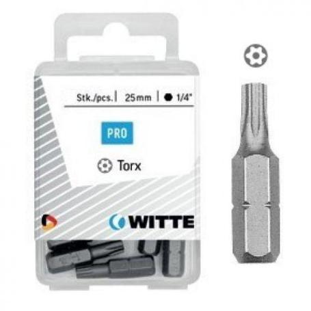 WITTE-429480-5 PUNTAS TORX DE SEGURIDAD EN CAJITA DE PLÁSTICO LARGO 25 MM (TS 10)