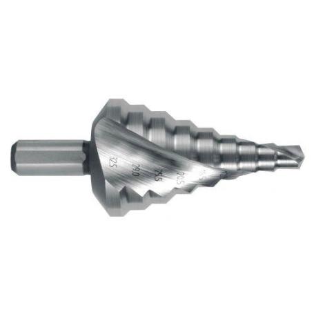 RUKO-101090-BROCA ESCALONADA HSS SISTEMA MÉTRICO. AGUJEROS DIRECTOS DIN/EN 50262 DIAMETRO  6,5-40,0 MM (11 PASOS)
