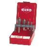 RUKO-102312E-JUEGO DE 4 AVELLANADORES-DESBARBADORES HSS-CO 5 + PASTA DE CORTE 30 G.