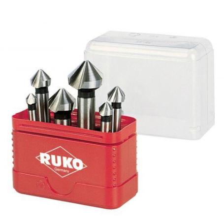 RUKO-A102156-JUEGO DE 6 AVELLANADORES CÓNICOS, DIN 335 FORMA C