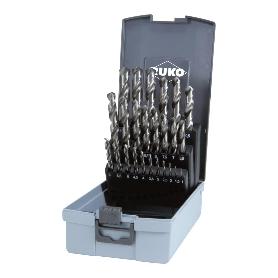 RUKO-214215RO-JUEGO DE 25 BROCAS HELICOIDALES DIN 338 TIPO N HSS-G EN ESTUCHE DE PLÁSTICO