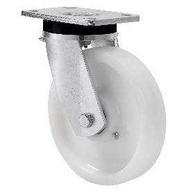 RUEDA GIRATORA PLACA 10SLR150-FTB NYLON BLANCO EXTRAFUERTE EJE BOLAS