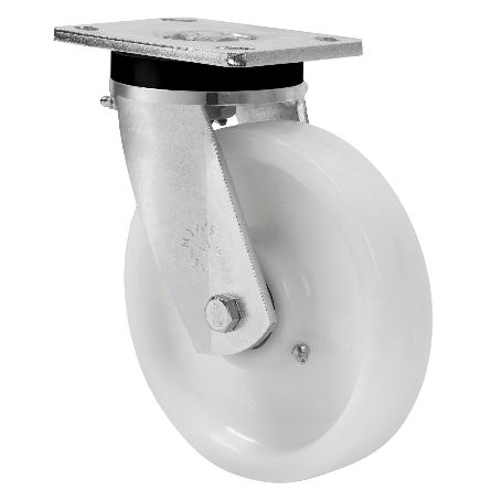 RUEDA GIRATORA PLACA 10SLR200-FTB NYLON BLANCO EXTRAFUERTE EJE BOLAS