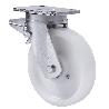 RUEDA GIRATORA PLACA FRENO 10SLRFD150-FTB NYLON BLANCO EXTRAFUERTE EJE BOLAS
