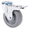RUEDA GIRATORA AGUJERO M12 FRENO 20ZVFD125-PGR GOMA ELASTICA GRIS RODILLOS