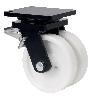 RUEDA GIRATORA PLACA FRENO 10HLGFD150-FT NYLON BLANCO EXTRAFUERTE(DOBLE) LISO
