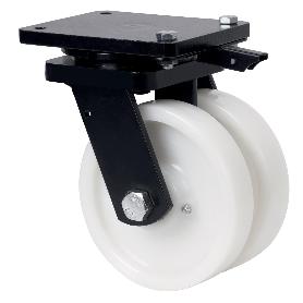 RUEDA GIRATORA PLACA MEC.DIR.10HLGMD150-FTB NYLON BLANCO EXTRAFUERT(DOBLE)BOL