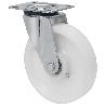 RUEDA GIRATORA PLACA 4MM 10ZVR150-FT NYLON BLANCO EXTRAFUERTE EJE LISO