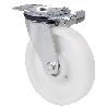 RUEDA GIRATORA PLACA MEC.DIR.4MM 10ZVRMD150-FT NYLON BLANCO EXTRAFUERTE LISO