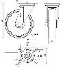 RUEDA GIRATORA PLACA 4MM 10ZVR200-CI HIERRO FUNDIDO EJE LISO