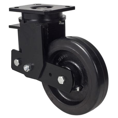 RUEDA GIRATORA PLACA 10HLSB200-HGB SUSPENSION HIERRO-GOMA NEGRA NATURAL BOLAS