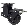 RUEDA GIRATORA PLACA FR.10HLSBFN150-HGB SUSPENSION GOMA NEGRA NATURAL BOLAS