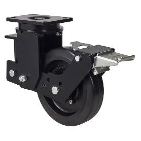 RUEDA GIRATORA PLACA FR.10HLSBFN200-HGB SUSPENSION GOMA NEGRA NATURAL BOLAS