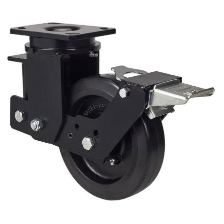 RUEDA GIRATORA PLACA FR.10HLSBFN200-HGB SUSPENSION GOMA NEGRA NATURAL BOLAS