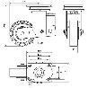 RUEDA GIRATORA PLACA 10HLSB150-HUB SUSPENSION HIERRO-POLIUR.NARANJA EJE BOLAS