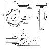 RUEDA GIRATORA PLACA 10HLSB200-HUB SUSPENSION HIERRO-POLIUR.NARANJA EJE BOLAS