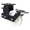 RUEDA GIRATORA PLACA FR.10HLSBFN200-FTB SUSPENSION NYLON BLANCO EXTRAF.BOLAS