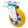 RUEDA GIRATORA PLACA FRENO 10TVFD200-AUAB ALUMINIO-POLIUR.NARANJ.BOLAS BALONA