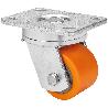 RUEDA GIRATORA PLACA 10SLR80-VNB HIERRO-POLIUR.VULCANIZADO NARANJA BOLAS